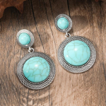 Uued boheemlaslikud vintage etnilise stiiliga k&otilde;rvar&otilde;ngad moe tekstuuriga roheline kivist k&otilde;rvar&otilde;ngad retro naiste moe stiilis &uuml;mmargused k&otilde;rvar&otilde;ngad 3.7*6.1cm