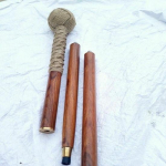 J&otilde;ulud Vintage K&auml;sitsi valmistatud Puidust Jalutuskepp Antiikne Džuut/Džuutk&ouml;ie K&auml;epide