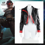 M&auml;ngu Lol Hooaeg 2 Brawler Vi Cosplay Kost&uuml;&uuml;m Lol Vi Jakk Halloweeni Naiste Meeste Mantel Nahk L