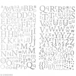 Stickers Alphabet - GRAINE CR&Eacute;ATIVE - 300 pcs - Gris argent&eacute; - Paillettes - Mixte hall