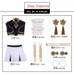 Rumi Zoey Mira Cosplay R&otilde;ivad KPop Deemonik&uuml;tid Cosplay Kost&uuml;&uuml;m Must Kuldne &Uuml;likond Halloweeni Huntress Rollim&auml;ngu Komplekt Kids 110 size