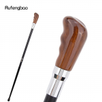 Pruun ruuduline h&otilde;bedane k&auml;imiskepp Moodne dekoratiivne k&auml;imiskepp H&auml;rrasmehelik elegantne cosplay kepp Karikas 94cm