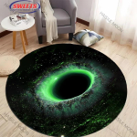 3D kosmilise galaktika musta auguga tr&uuml;kitud &uuml;mmargune vaip, laste m&auml;ngumatt elutoa magamistoa vaip, tooli vaip arvutitoa &uuml;mmargune matt Diameter -80cm