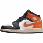 Air Jordan 1 Mid GS Shattered Backboard 2025 Laste tossud Oranž T&auml;htkala Valge DQ8423-801 37.5