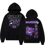 Multikas Pok&eacute;mon Gengar Tr&uuml;kitud Puuvillane Huppar Meestele/Naistele S&uuml;gis ja Talv Uus Y2K Harajuku Suur Suurus Vabaaja Kampsun Topp XL black
