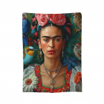 F-Frida K-Kahlo Mehhiko kunstnik Kahloo Tekid Flanell Vinge Soe Visketekid Tooli katmiseks Diivan Suvi 30x40in
