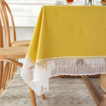 &Uuml;hev&auml;rviline pitsist servaga lauakate, prantsuse retrostiilis puuvillane laudlina, k&ouml;&ouml;gis&ouml;&ouml;gitoa peolaua kaunistamiseks 90x90cm