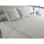 Couvre-lit moderne - Casa Campo - Vegas - 180x260 cm - Blanc Ivoire - Microfibre - Lisse - Comprend housses de coussin valge