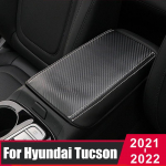 Auto Nahast Keskkonsooli Istmekasti Padi K&auml;etoe Kate Kaitsekate Korpuse jaoks Hyundai Tucson 2022 NX4 H&uuml;briid Carbon fiber