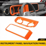 For Jeep Wrangler JL JT 2024+ Orange Dashboard trument Navigation Bezel Cover