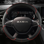 Mikrofiiber nahast auto roolikatete Dacia Logan Sandero Duster Lodgy Jogger Dokker Spring 2017-2024 Autotarvikud punane