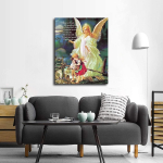 VhoMes Guardian Angel of God Poem - Children on Bridge Religious Poster Painting Canvas Wall Art Religious Living Room Decorating Bedroom Posters