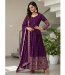 India Naiste Disainer Vichitra Siidist Kleit Bollywood Salwar Kameez Peokleit Anarkali Salwar &Uuml;likond M lilla