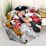 Mickey Mouse, Minnie Mouse Automaatselt Avanev ja Sulguv Vihmavari 8 Ribiga Tuulekindel Kaasaskantav Kokkupandav Vihmavari, Sobib Vabaaja- ja &Auml;rireisideks