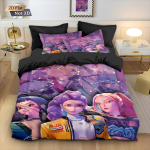 3 tk K-Popi deemonik&uuml;tid tr&uuml;kitud alla suletud tekikoti komplekt, mitme suurusega magamistoa voodipesu kaunistus, masinpestav 135x200cm-EU-Single&set
