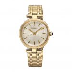 SEIKO Klassikaline kvartsist safiirklaasiga roostevabast terasest naistekell SRZ554P1 kuld