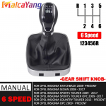Black PU Leather Car Gear Shift Shifter Knob Lever Gaiter Boot Cover For Opel Vauxhall ignia 2008-2017 car styling 6 Speed