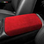 Alcan tara For Hyundai Tucson   Car Armrest Storage Box Panel Pad Cover Center Console Box Lid Interior Trim 20-IN Red