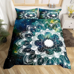Elulill Tekikate Bohemia Mandala Maiade Kalender Tekikate Abstractne P&uuml;ha Geomeetria Teemaline Voodipesukomplekt Padjap&uuml;&uuml;rid EU Single(135*200cm)3pcs