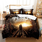 Metro Exodus Voodipesukomplekt &Uuml;heinimese Twin T&auml;iskasvanu Queen King Suurusega Voodikomplekt T&auml;iskasvanu Laste Magamistoa Tekikoti Komplektid 3D Prinditud M&auml;nguvoodilina Komplekt EU Single(135*200cm)3pcs beige