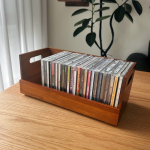Puidust CD-s&auml;ilituskarp Lauapealne t&auml;ispuidust v&auml;ljapanekuriiul vin&uuml;&uuml;lplaatide ja albumikollektsiooni jaoks Seinale kinnitatav hoidik kodu- ja kontoridekoratsiooniks