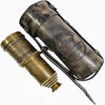 Victorian Nautical Marine 18-tolline messingist teleskoop - nahkkattega - silmaklaasi koopia