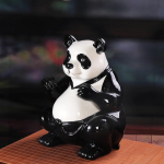 Panda 5 Jin Kullatud Keraamiline Veinipudeli Kaunistus