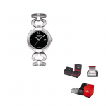 TISSOT T LADY Populaarne kvartsliikumisega naistekell 27,95 mm Must sihver Roostevabast terasest korpus T084.210.11.057.00 Regular Watch Box