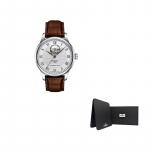 TISSOT Le Locle kollektsioon Mehaaniline liikumine Meeste k&auml;ekellad Kell Valge sihvernahk Nahkrihm T006.407.16.033.01- White Gift Box Set