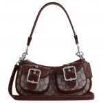 Coach Ashton 25 Logoga Jacquard &Otilde;la Crossbody Kott Naiste k&auml;ekotid Silver Maple CBJ00-SVS8S Basic Set (Bag+Dust Bag)