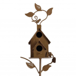 Birdhouse Garden Stakes Metallist linnumaja koos vardaaiaga Metallist linnumaja kaunistus v&auml;liaia kaunistamiseks