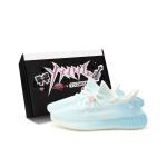 Adidas Originals Yeezy Boost 350 V2 Slip Resistant Low top Casual Shoes Unisex Ice Blue HQ6316(Team186-S-BOX) 36 white