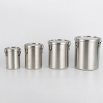 Suletav 304 roostevabast terasest lemmikloomatoidu hoiukarp koertele ja kassidele 2500ml-14CM (Inner 2300ml)