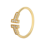 Tiffany & Co. Tiffany T Seeria Teemant R&otilde;ngas 18K Kuld Teemant S&otilde;rmus Naiste s&otilde;rmused GRP07759 Box,5.5