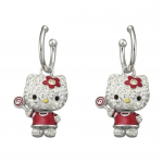 Swarovski Hello Kitty Punane Pulgakomm Kristallk&otilde;rvar&otilde;ngad Naiste k&otilde;rvar&otilde;ngad H&otilde;be 1120585 Box+Shopping Bag (Random Color)