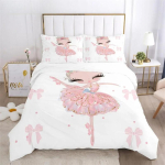 Multikas balletit&uuml;druk 3D-prinditud voodipesukomplekt Tekikatted Padjap&uuml;&uuml;rid Tekk Voodipesukomplekt Voodipesu Tekikate 70x133cm 2pcs white