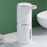 Automaatne seebi dosaator puutevaba vahutav seebi dosaator 380 ml USB laetav elektriline 4 taseme reguleeritav vahtseebi dosaator One Size valge