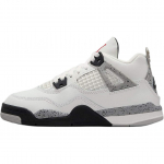 Jordan Air Jordan 4 Keskmise s&auml;&auml;rega Laste Korvpallijalatsid Valge Must Lapsed Vanuses 3 7 Aastat IB4388-100 29.5