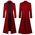 XS-5XL Pluss Suurus Meeste Gooti Trench Keskaegne Steampunk Retro Stiilis Pikad Joped Kaherinnaline &Uuml;hev&auml;rvilised Meeste Vintage Pikad Joped M