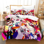 3D Prinditud Hazbin Hoteli Voodipesukomplekt &Uuml;hekohaline Kaksik T&auml;issuuruses Kuninganna Kuningas Suuruses Voodikomplekt T&auml;iskasvanud Laps Magamistuba Tekikotikomplektid 135x200cm