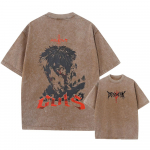Anime Berserk Guts Happeline T-s&auml;rk Retro Vintage Pesitud Graafilised T-s&auml;rgid Mehed Harajuku Yk Puuvillane Vabaaja L&uuml;hikeste Varrukatega T-s&auml;rk Topid Unisex S
