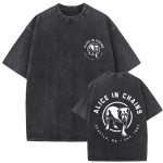 Pestud Vintage Rockib&auml;ndi Alice in Chains Graafilised T-s&auml;rgid Mehed Naised R&otilde;ivad Retro Gooti Punk T-s&auml;rk Mehelik &Uuml;le suuruse T&auml;navar&otilde;ivad M black