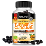Kurkumiin Kurkuma Toidulisand, Musta pipra viljaekstraktiga, 120 pehmet kapslit 120 Capsules black