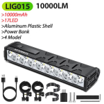10000mAh Jalgratta Valgusti 17 LED Esimene Kahepoolne Klamber Power Bank MTB M&auml;giratta Lamp Jalgratta Esituli Jalgrattas&otilde;idu Tarvik LIG015-10000