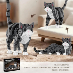 Koer Kass Mikro ehitusklotsid Balody Loomad Lemmikloomad Beagle Ragdoll Triibuline Kass Mudel Kokkupanek Pusle Mini Telliskivi Kuju M&auml;nguasi Kingituseks No box