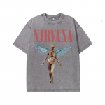 Nirvana Angel Graafikaga Vintage Pesu T-s&auml;rk, Retro Rokkansambli &Uuml;le suurusega Puuvillane T-s&auml;rk, Streetwear Topid S mitmev&auml;rviline