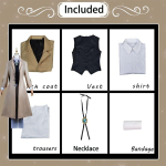 Luksuslik Dazai Osamu Cosplay Kost&uuml;&uuml;m Parukas Pikk mantel Bungo Hulgus Koer Halloweeni Karneval XL gray
