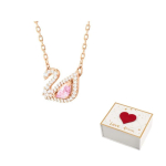 Swarovski kunstkristallkivist, tsirkoonist kaelakeed naistele, roosakulla tooni plaaditud F (One Size Fits All)-white gift box roosa kuldne v&auml;rv