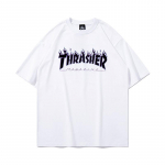 2019 Suvine Thrasher Skateboard Magazine Kirjatr&uuml;kiga T-s&auml;rk Meestele Naistele &Uuml;lem&otilde;&otilde;tmeline Puuvillane L&uuml;hikeste Varrukatega Vabaaja T&auml;navar&otilde;ivas T-s&auml;rk Top M
