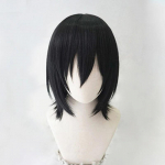 Kvaliteetne Fjodor parukas Fjodor Dostojevski Cosplay parukas Stiliseeritud l&uuml;hike must kuumakindel s&uuml;nteetiline juus Anime parukad + Parukav&otilde;rk (as the picture,One Size)